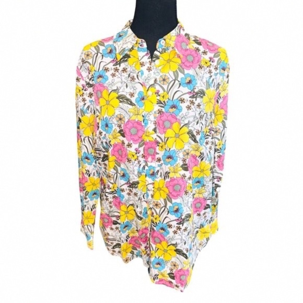 Talbots Multicolor Floral Blouse